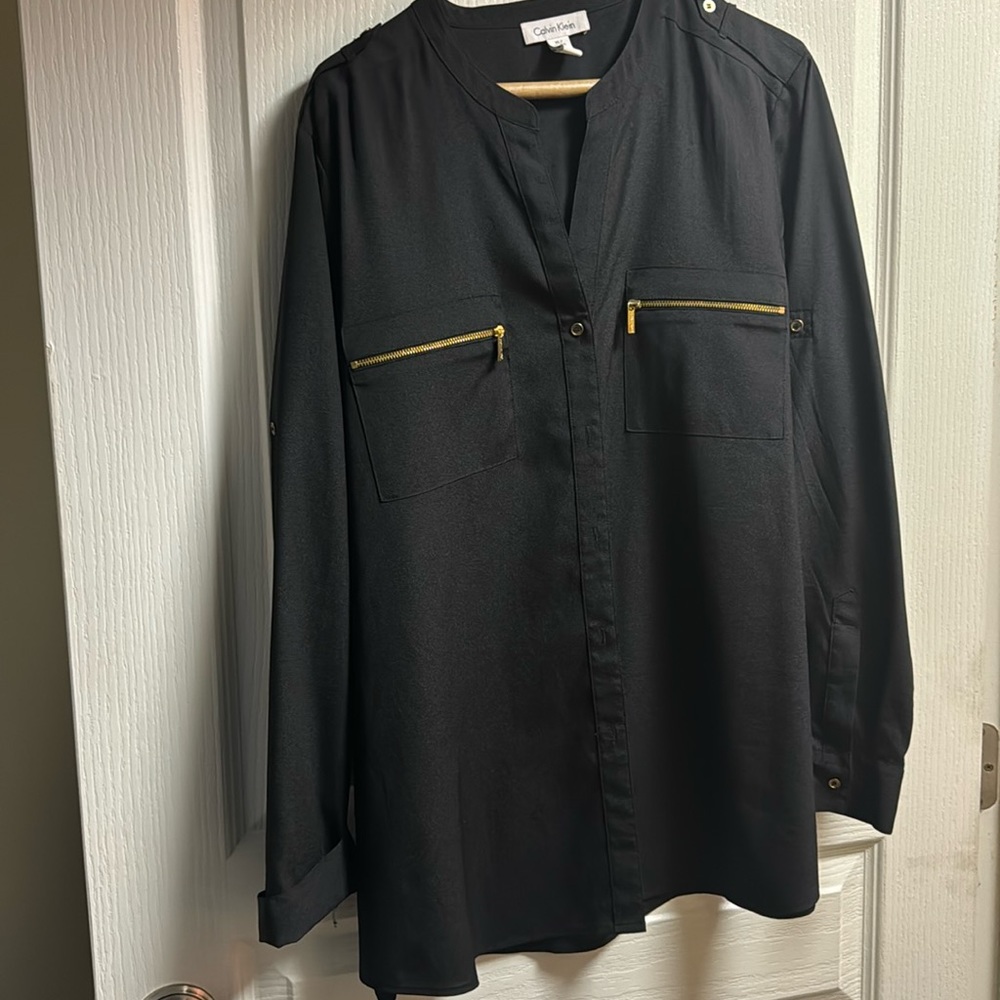 Calvin Klein XL Black Blouse